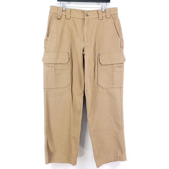 Duluth Trading Co Other - Duluth Trading Mens 36x30 Cargo Pants Brown High-Rise Cotton Twill With Pockets